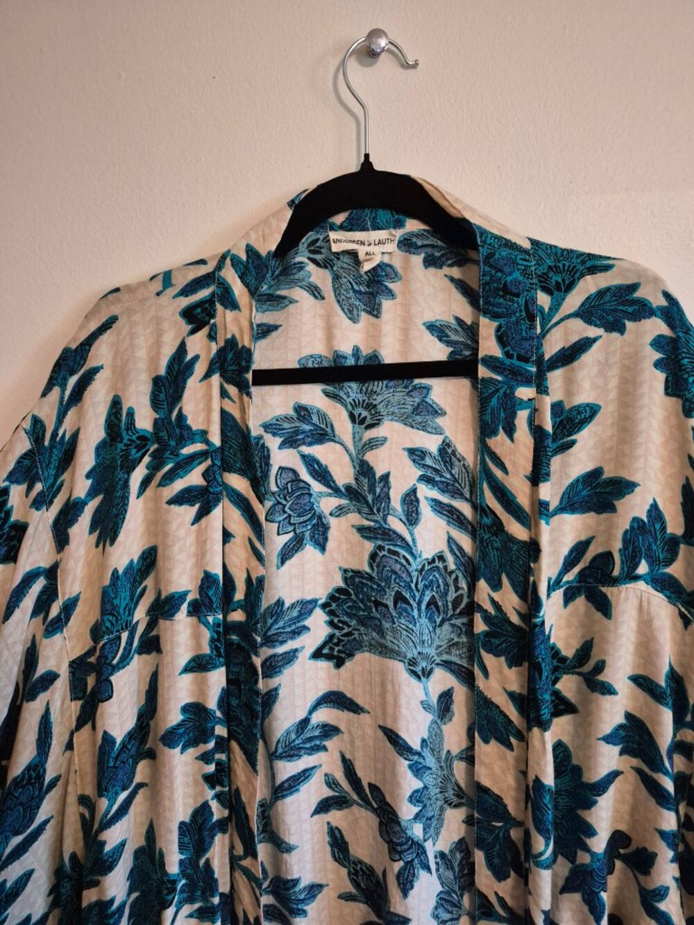Andersen  & Lauth Floral Viscose Cocoon Open Cardigan OS - Picture 4 of 16